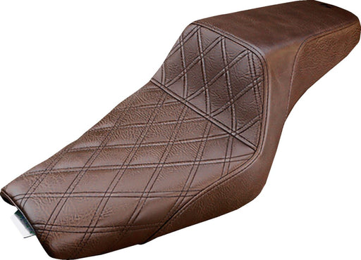 Saddlemen Front Lattice-Stitch Step-Up Seatfor use with 3.3 Gallon Tank for 2004-2018 Harley-Davidson Sportster Motorcycles Brown