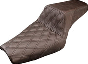 Saddlemen Front Lattice-Stitch Step-Up Seat for use with 4.5 Gallon Tank for 2004-2022 Harley-Davidson Sportster Motorcycles Brown #807-03-172BR