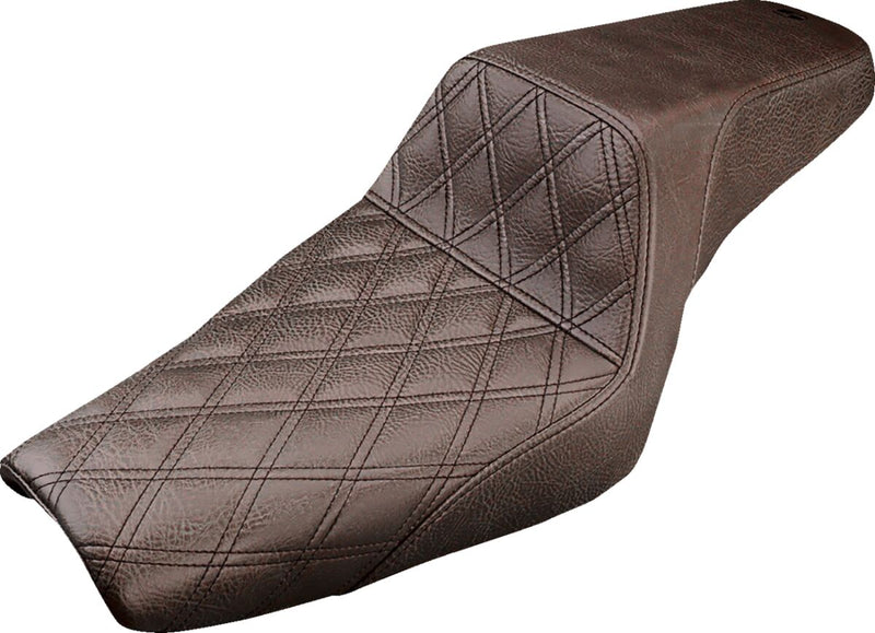 Saddlemen Front Lattice-Stitch Step-Up Seat for use with 4.5 Gallon Tank for 2004-2022 Harley-Davidson Sportster Motorcycles Brown #807-03-172BR