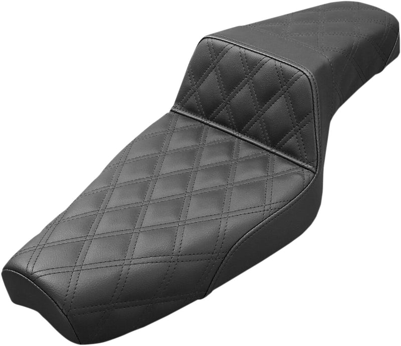 Saddlemen Black Lattice-Stitch Step-Up Seat for 1979-2003 Harley-Davidson Sportster Motorcycles #879-03-175