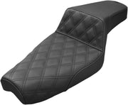 Saddlemen Black Lattice-Stitch Drivers Step-Up Seat for 1979-2003 Harley-Davidson Sportster Motorcycles #879-03-172