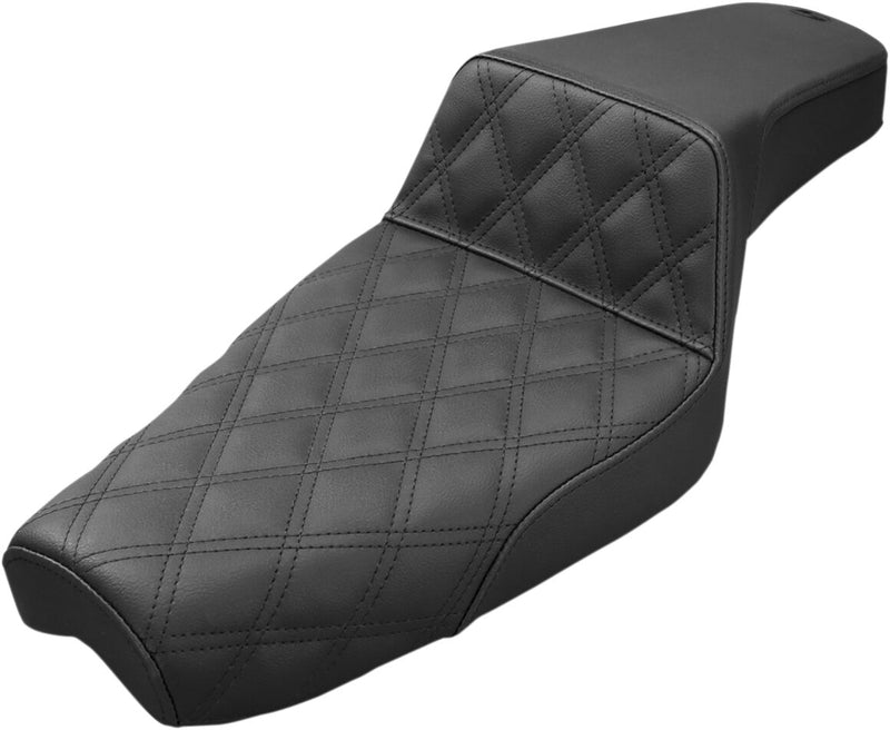 Saddlemen Black Lattice-Stitch Drivers Step-Up Seat for 1979-2003 Harley-Davidson Sportster Motorcycles #879-03-172