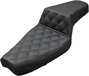 Saddlemen Black Lattice-Stitched Step Up Seat for use with 4.5 Gallon Tank for 2004-2018 Harley-Davidson Sportster Motorcycles #807-03-175