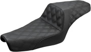 Saddlemen Black Lattice-Stitched Step Up Seat for use with 3.3 Gallon Tank for 2004-2022 Harley-Davidson Sportster Motorcycles #807-11-175