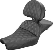 Saddlemen Explorer Lattice-Stitch Seat w/Driver Backrest for 2004-2022 Harley-Davidson Sportster Motorcycles Black #807-11-030LS