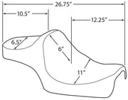 Drag Specialties Black Predator III Smooth Vinyl Seat for 2004-2017 Harley-Davidson Sportster Motorcycles