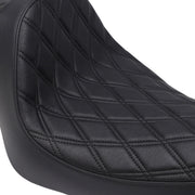 Drag Specialties Black Predator III Double Diamond Vinyl Seat w/Black Thread for 2004-2017 Harley-Davidson Sportster Motorcycles