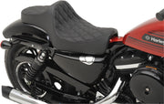 Drag Specialties Black Predator III Double Diamond Vinyl Seat w/Black Thread for 2004-2017 Harley-Davidson Sportster Motorcycles