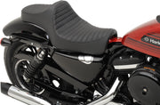 Drag Specialties Black Predator III Classic Stitch Vinyl Seat w/Black Thread for 2004-2017 Harley-Davidson Sportster Motorcycles