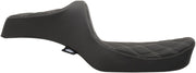 Drag Specialties Black Predator III Double Diamond Stitch Vinyl Seat w/Silver Thread for 1982-2003 Harley-Davidson Sportster Motorcycles
