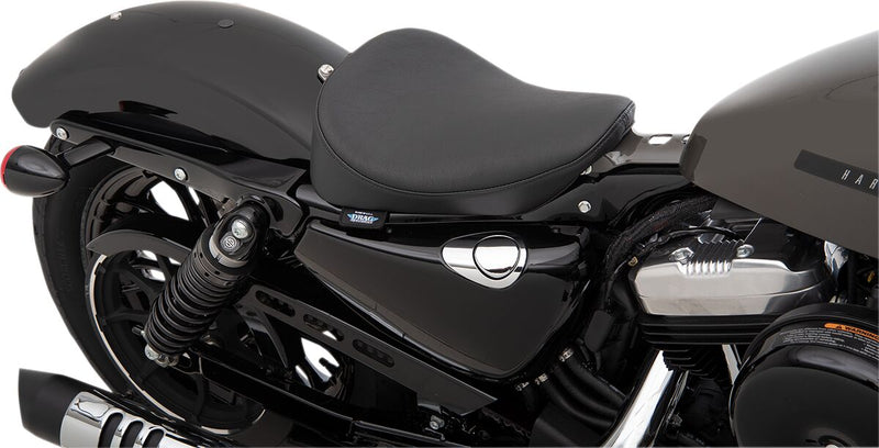 Drag Specialties Black Bobber-Style Smooth Vinyl Solo Seat for 2010-2022 Harley-Davidson Sportster Motorcycles