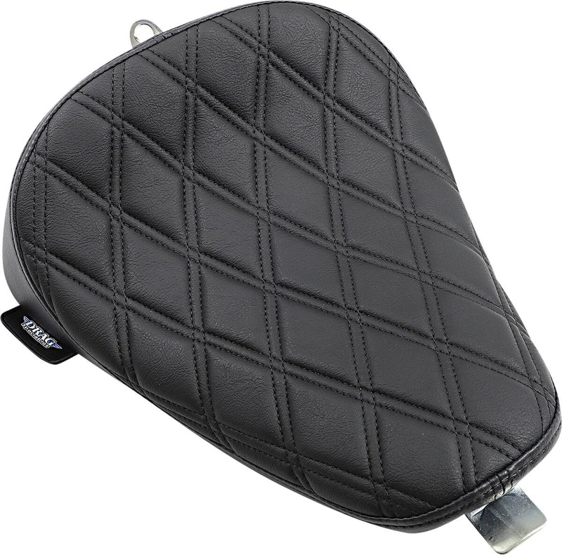 Drag Specialties Black Bobber-Style Double-Diamond Black Stitched Solo Seat for 2010-2022 Harley-Davidson Sportster Motorcycles