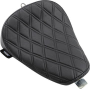 Drag Specialties Black Bobber-Style Double-Diamond Black Stitched Solo Seat for 2010-2022 Harley-Davidson Sportster Motorcycles