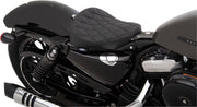 Drag Specialties Black Bobber-Style Double-Diamond Black Stitched Solo Seat for 2010-2022 Harley-Davidson Sportster Motorcycles