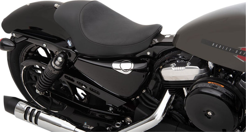 Drag Specialties Black 3/4 Smooth Vinyl Solo Seat for 2004-2022 Harley-Davidson Sportster Motorcycles