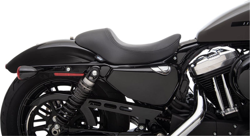 Drag Specialties Black 3/4 Smooth Vinyl Solo Seat for 2004-2022 Harley-Davidson Sportster Motorcycles