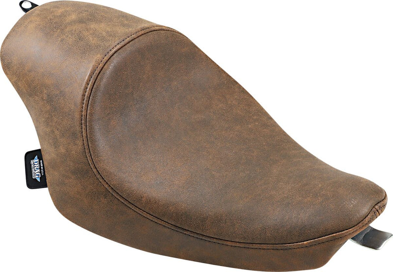 Drag Specialties Distressed Brown Leather 3/4 Smooth Solo Seat for 2004-2022 Harley-Davidson Sportster Motorcycles