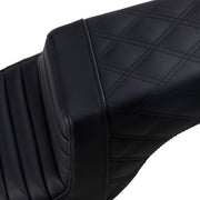 Saddlemen Black Rear Lattice Stitch Tuck N Roll Seat for use with 3.3 Gallon Tank for 2004-2018 Harley-Davidson Sportster Motorcycles