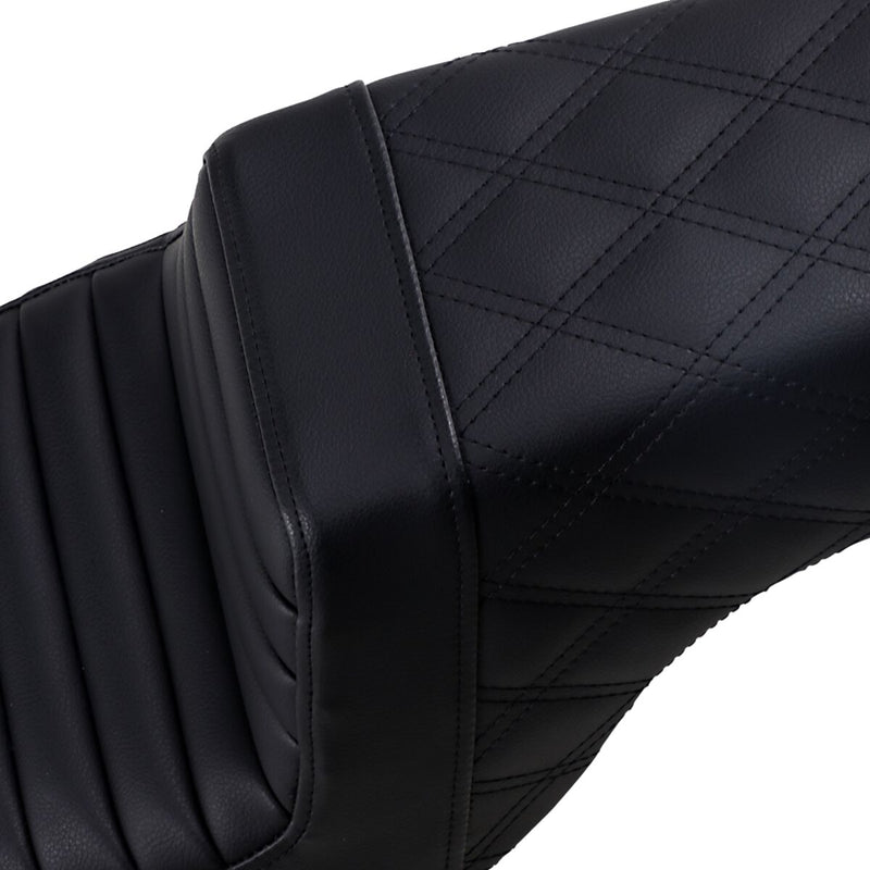 Saddlemen Black Rear Lattice Stitch Tuck N Roll Seat for use with 3.3 Gallon Tank for 2004-2018 Harley-Davidson Sportster Motorcycles