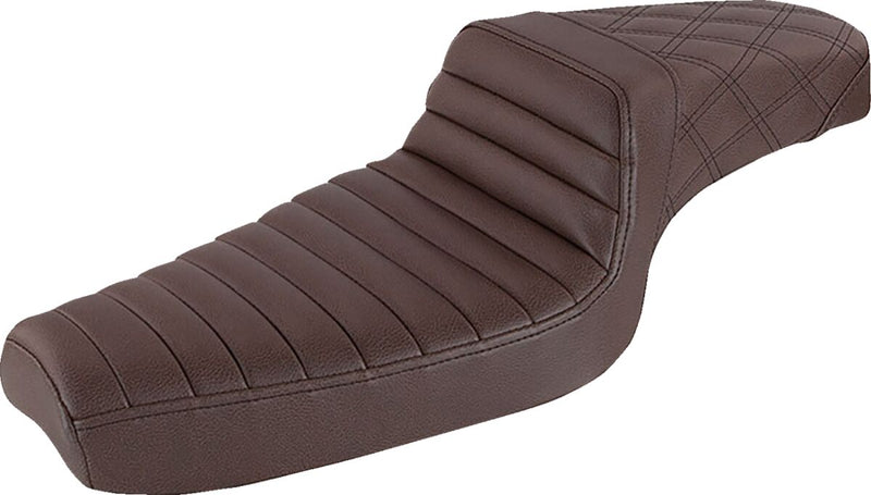 Saddlemen Brown Rear Lattice Stitch Tuck N Roll Seat for 1979-2003 Harley-Davidson Sportster Motorcycles Brown Fitment Harley-Davidson #879-03-176BR