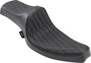 Drag Specialties Black Double Diamond Stitch Vinyl Predator III Seat w/Black Thread for 1957-1978 Harley-Davidson Sportster XL Motorcycles