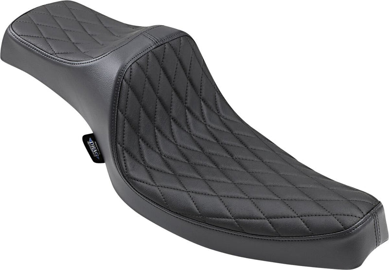Drag Specialties Black Double Diamond Stitch Vinyl Predator III Seat w/Black Thread for 1957-1978 Harley-Davidson Sportster XL Motorcycles