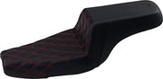 Saddlemen Red Tuck N Roll Step Up Seat w/Rear Lattice Stitch for 2004-2022 Harley-Davidson Sportster Motorcycles