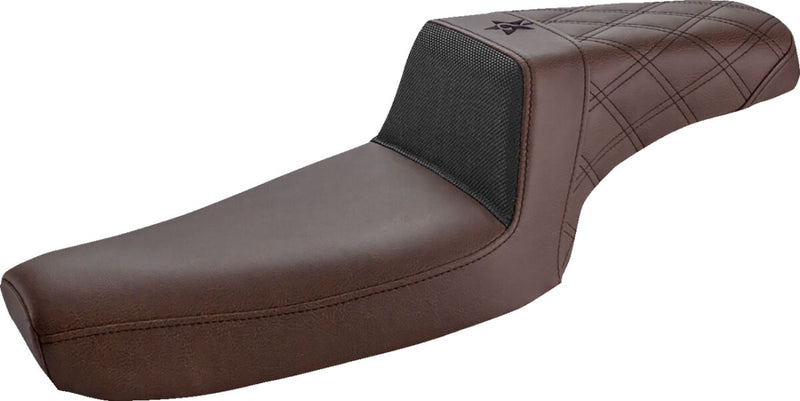 Saddlemen Brown Unknown Gripper Step Up Seat for 1979-2003 Harley-Davidson Sportster Motorcycles