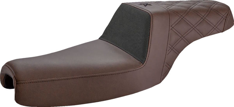 Saddlemen Brown Unknown Gripper Step Up Seat for 2004-2022 Harley-Davidson Sportster Motorcycles