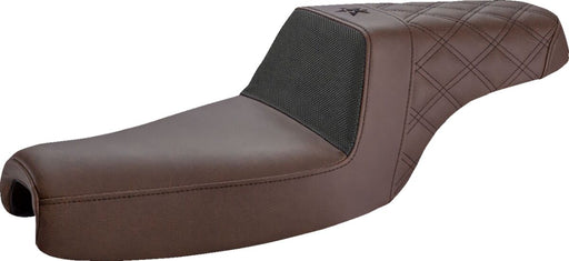 Saddlemen Brown Unknown Gripper Step Up Seat for 2004-2022 Harley-Davidson Sportster Motorcycles