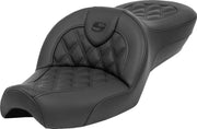 Saddlemen Roadsofa™ Standard Reach Seat for 1979-2003 Harley-Davidson Black 2-Up Seat Leather Saddlehyde™