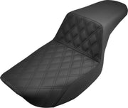 Saddlemen Lattice-Stitch Step-Up Seat for 1982-1994,1999-2000 Harley-Davidson FXR Motorcycles Black