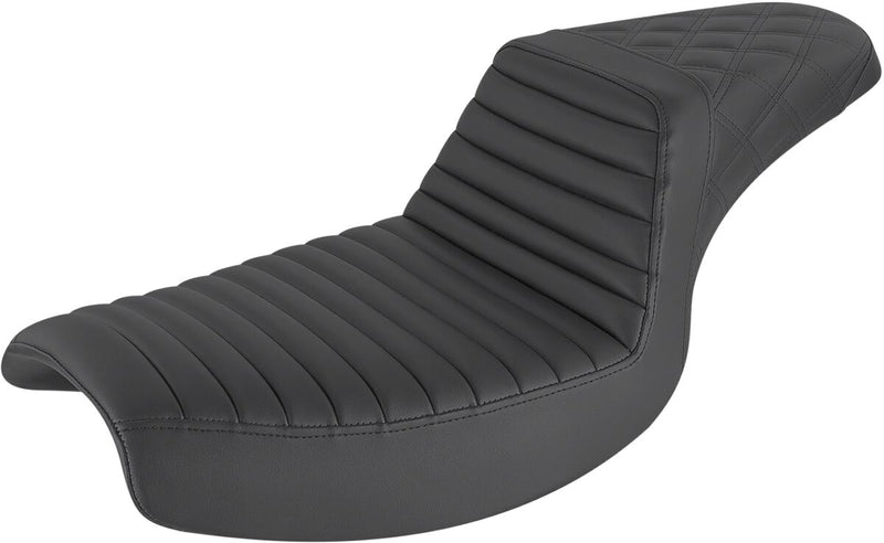 Saddlemen Black Rear Lattice Stitch Tuck N Roll Seat for 1982-1994,1999-2000 Harley-Davidson FXR Motorcycles