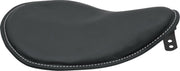 Drag Specialties 10 in. Wide Small Low Profile Spring Solo Seat w/White Stitching