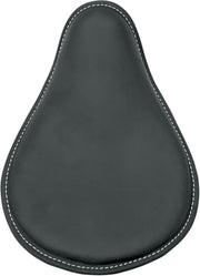 Drag Specialties 10 in. Wide Small Low Profile Spring Solo Seat w/White Stitching
