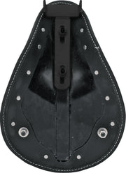 Drag Specialties 10 in. Wide Small Low Profile Spring Solo Seat w/White Stitching