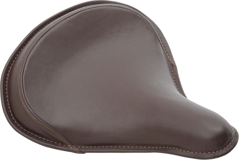 Drag Specialties Brown Leather Large Spring Solo Seat w/Perimeter Stitched