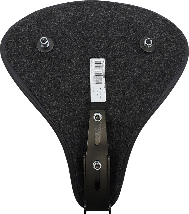 Drag Specialties Black Solar-Reflective Leather Large Smooth Spring Solo Seat w/Carpeted Bottom