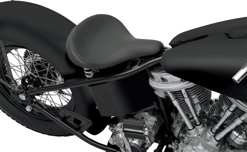 Drag Specialties Black Solar-Reflective Leather Large Smooth Spring Solo Seat w/Carpeted Bottom