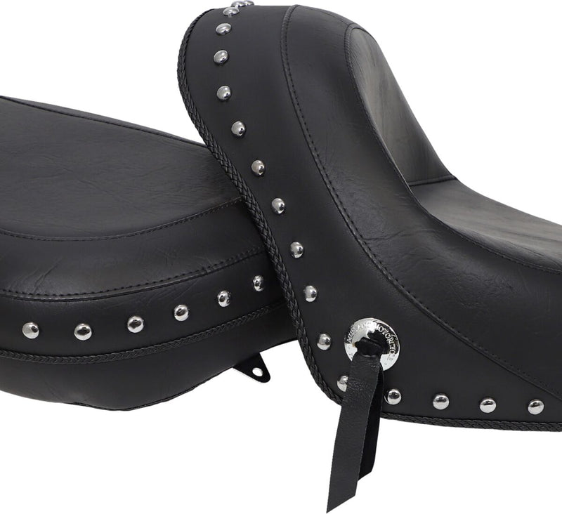 Mustang Seats Wide Studded Seat for 2004-2009,2011-2016,2018-2020,2022-2024 Honda VT750C Shadow Aero and 2013-2016,2018-2020,2022-2024 Honda VT750CS Shadow Aero ABS Motorcycles