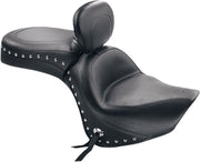Mustang Wide Touring Seat with Driver Backrest Black One-Piece #79416