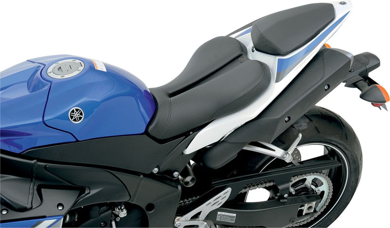 Saddlemen Track - CF One-Piece Solo Seat w/Carbon Fibre-Look Accent for 2010 Yamaha YZF-R1 LE 1000 Limited Edition and 2009-2014 Yamaha YZF-R1 1000 Motorcycles