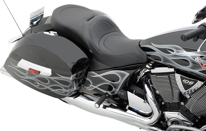 Drag Specialties Mild Stitch Low Profile Touring Seat for 2010-2014 Victory Cross Roads Motorcycles Black #0810-1540