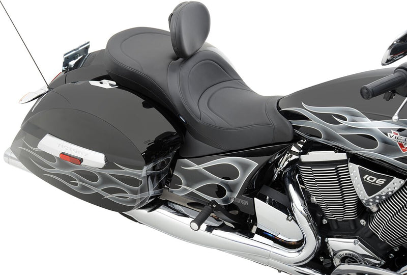 Drag Specialties Mild Stitch Low Profile Touring Seat for 2010-2014 Victory Cross Roads Motorcycles Black #0810-1540