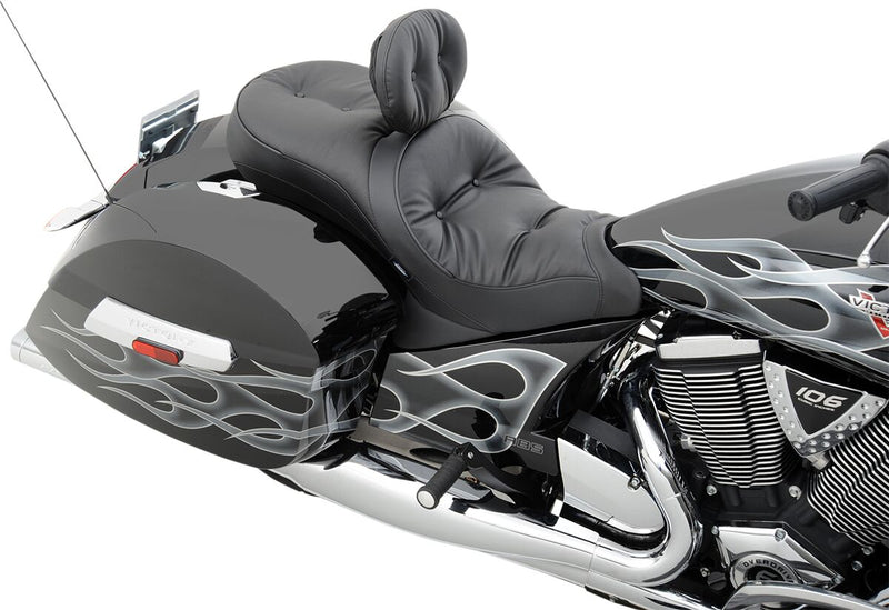 Drag Specialties Pillow Stitch Low Profile Touring Seat for Various Victory Motorcycles Black #0810-1542
