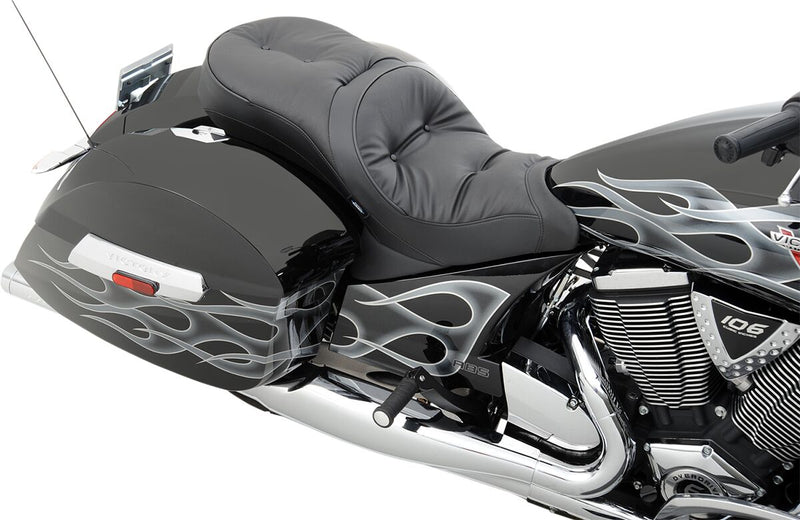 Drag Specialties Pillow Stitch Low Profile Touring Seat for Various Victory Motorcycles Black #0810-1542