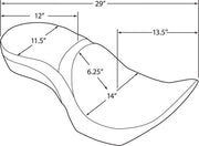 Drag Specialties Pillow Low Profile Touring Seat for Various Victory Motorcycles Black #0810-1577
