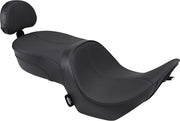Drag Specialties Mild Stitch Low Profile Touring Seat w/Passenger Backrest for 2005-2014 Victory Hammer Motorcycles Black #0810-1585