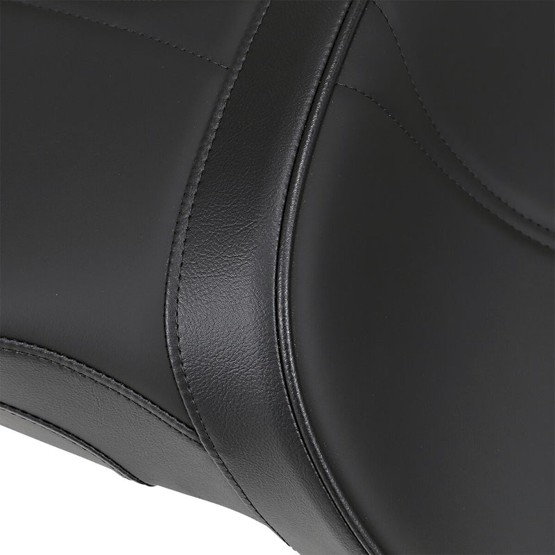 Drag Specialties Mild Stitch Low Profile Touring Seat w/Passenger Backrest for 2005-2014 Victory Hammer Motorcycles Black #0810-1585