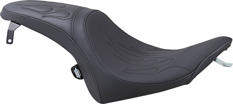 Drag Specialties Black Flame Stitch Predator Seat for Various Victory Motorcycles #0810-1597
